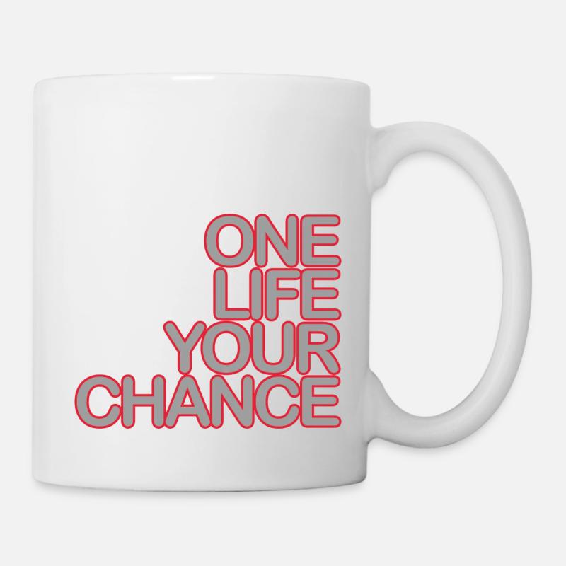 One LIFE your CHANCE 02grau Krot - Tasse - Weiß
