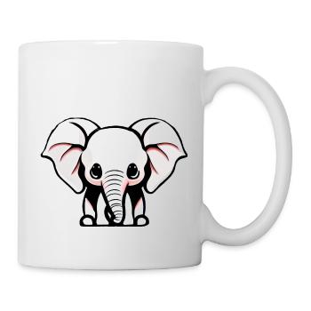 Kleiner Elefant Cartoon niedlich Abenteuer 12 - Tasse - Weiß - Rechts