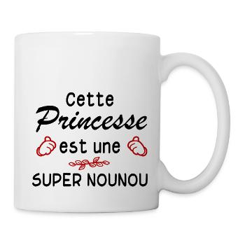 cette princesse est une super nounou - Mug blanc - blanc - Droite