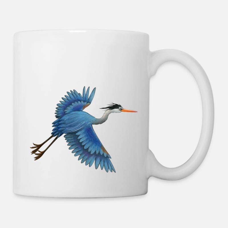 Héron bleu - Mug blanc - blanc