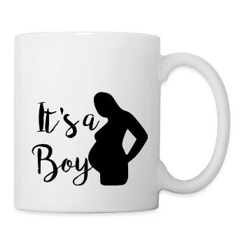 Schwangerschaft Babyparty Babyshower Boy Girl - Tasse - Weiß - Rechts