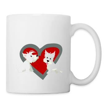 Valentinstag liebende Hunde - Tasse - Weiß - Rechts