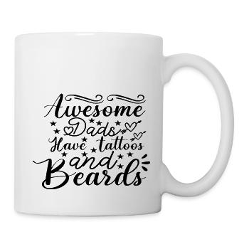 Les papas géniaux ont des tatouages et des barbes - Mug blanc - blanc - Droite