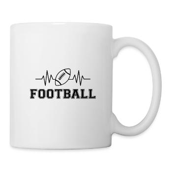 ECG Pulse Heart Line Football Fan Sport Gift - Mug - white - Right