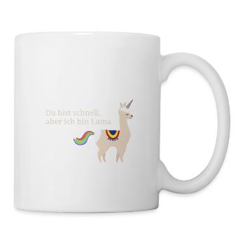Lama Einhorn mit coolem Spruch - Tasse - Weiß - Rechts