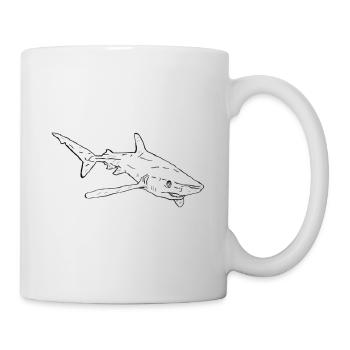 Requin en noir - Mug blanc - blanc - Droite