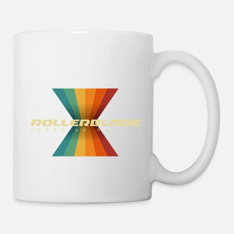 Rollerblade coloré des années 80 - Mug blanc - blanc
