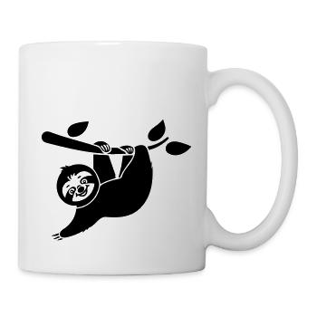 Cartoon Faultier - Tolles Design - Tasse - Weiß - Rechts
