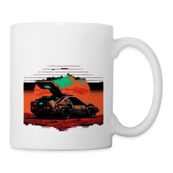 Bright colours and a retro classic sports car - Mug - white - Right