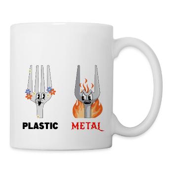 Fork Plastic Metal Music - Mug - white - Right
