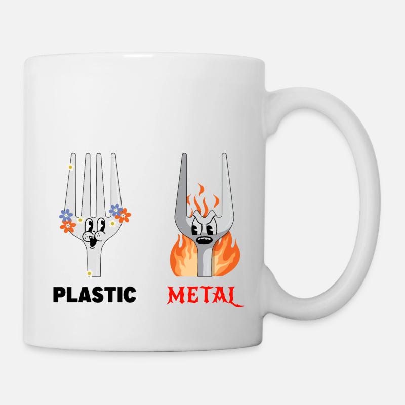 Gabel Plastic Metal Musik - Tasse - Weiß