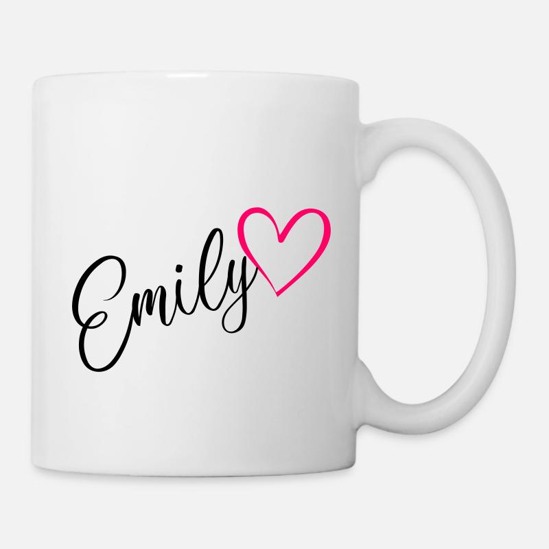 Emily Name Vorname Herz pink - Tasse - Weiß