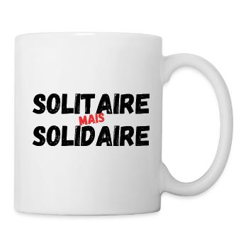 solitaire mais solidaire - Mug blanc - blanc - Droite
