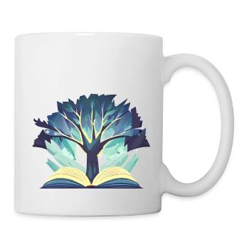 Lesen Baum Buch Leser Buchliebhaber Bücher - Tasse - Weiß - Rechts
