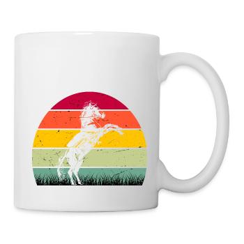 RETRO PFERDEDESIGN I REITEN - Tasse - Weiß - Rechts