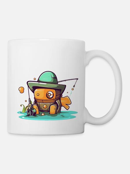 Robot pécheur - Mug blanc - blanc