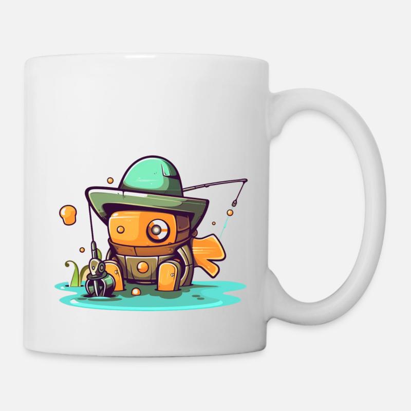 Robot pécheur - Mug blanc - blanc