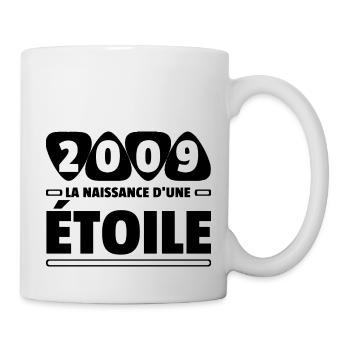 date de naissance 2009 / anniversaire année 2009 - Mug blanc - blanc - Droite