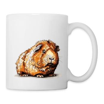 Dessin de cochon d’Inde au vieux look rétro - Mug blanc - blanc - Droite