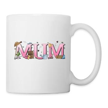 Schriftzug "Mum" Gärtnerin Geschenk - Tasse - Weiß - Rechts