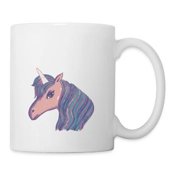 Licorne mignonne, licorne, pastel, rose, fille - Mug blanc - blanc - Droite