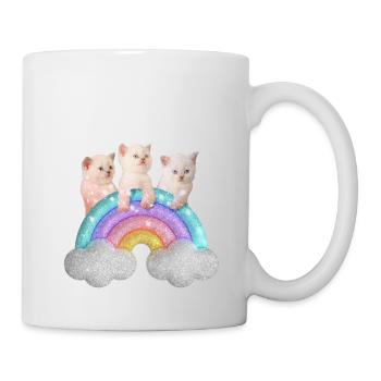 Kawai Bunte Regenbogenkatze Kätzchen Liebhaber Kätzchen - Tasse - Weiß - Rechts