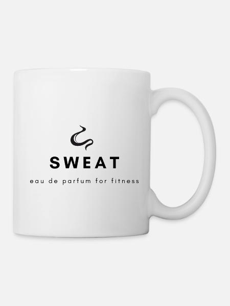 Schwitzen Sweat Fitness Geschenk - Tasse - Weiß