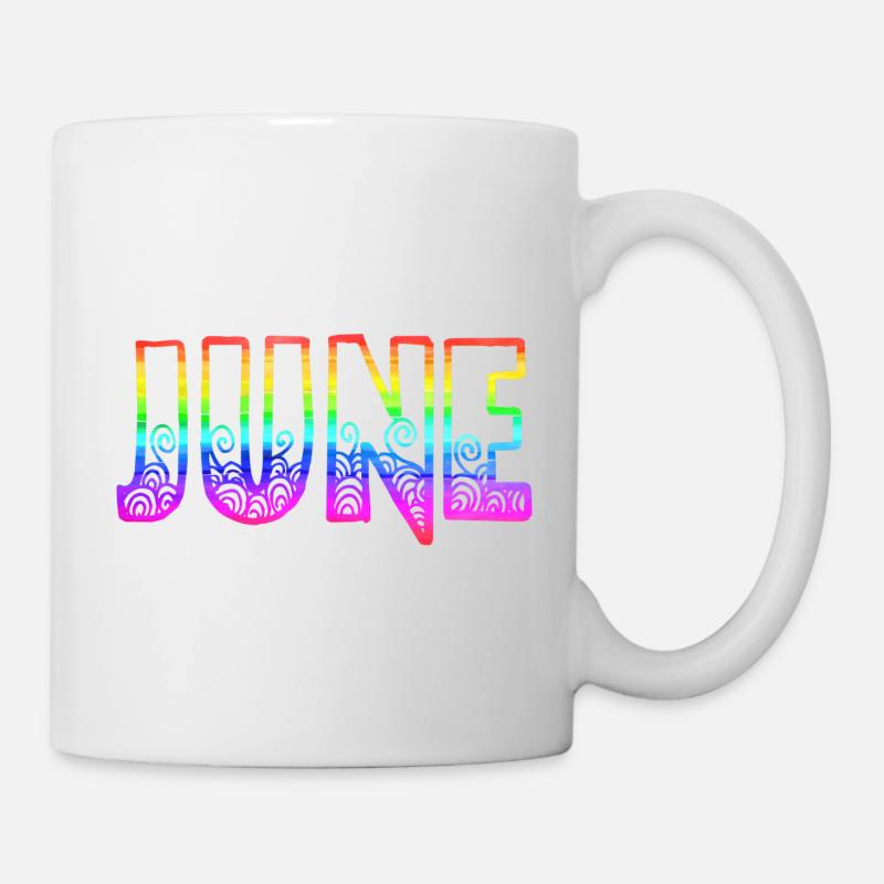june rs regenbogen - Tasse - Weiß