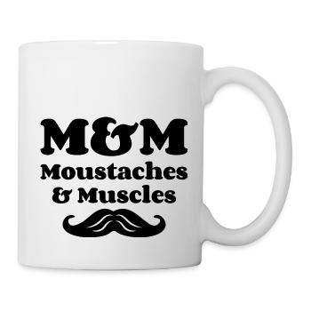 M&M (Moustaches & Muscles) - Mug blanc - blanc - Droite