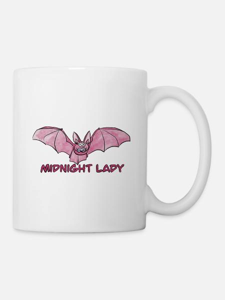Midnight Lady / Bat / Baby / Gothic / Night - Mug - white