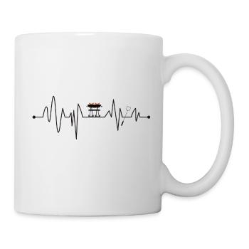 Grillen, Grillerm, Herzschlag, T-Shirt - Tasse - Weiß - Rechts