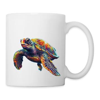 Sea turtle in bright colors turtle - Mug - white - Right