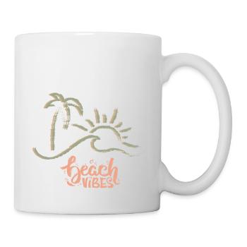 Beach Vibes Summer Beach, Cool Sunset Aesthetic - Mug - white - Right