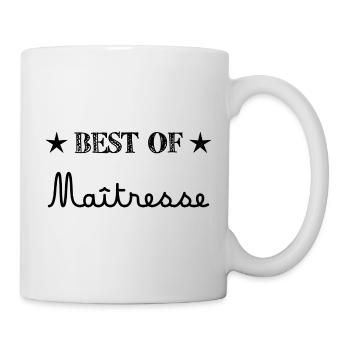 MAÎTRESSE. MAITRE. MERCI. MERCI MAÎTRESSE. ECOLE - Mug blanc - blanc - Droite