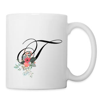 Buchstabe t blumig - Tasse - Weiß - Rechts