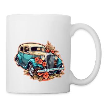 Voiture floral - Mug blanc - blanc - Droite