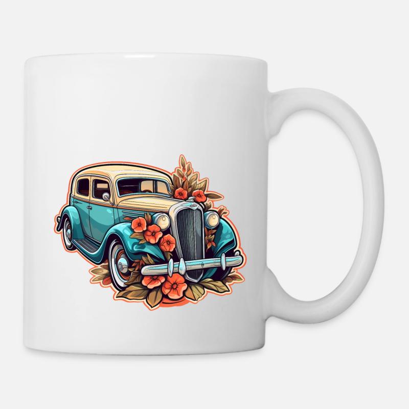 Floral car - Mug - white