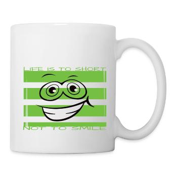 La vie est trop courte pour ne pas sourire - Mug blanc - blanc - Droite