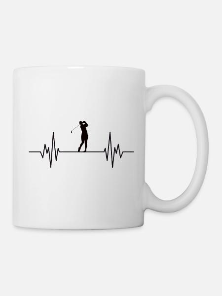 Golf Golfer Herzschlag - Tasse - Weiß