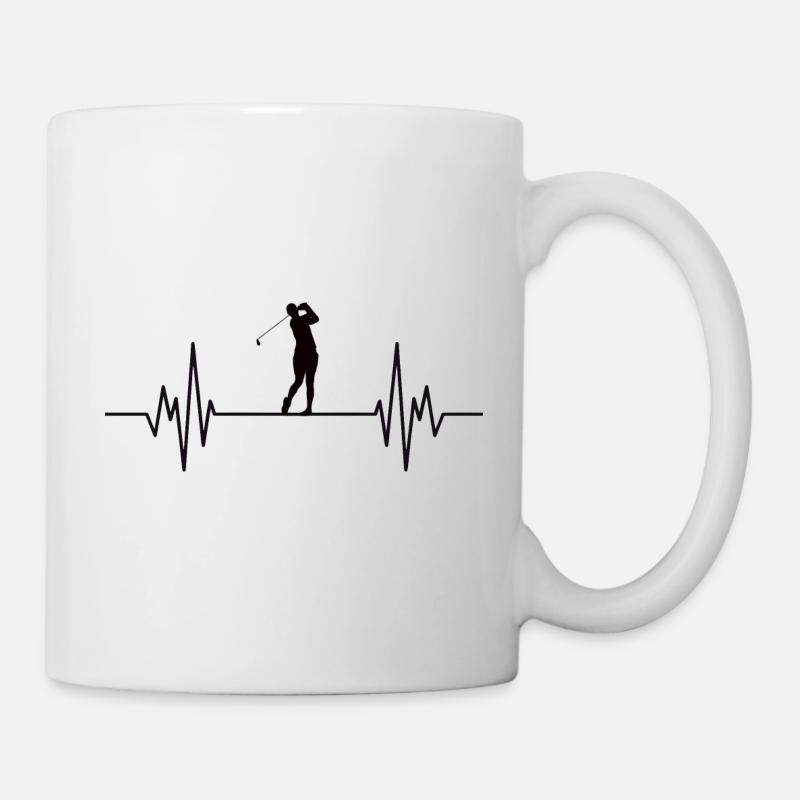 Golf Golfer Herzschlag - Tasse - Weiß