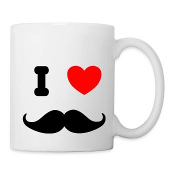 I ♥ Moustache - Tasse - Weiß - Rechts