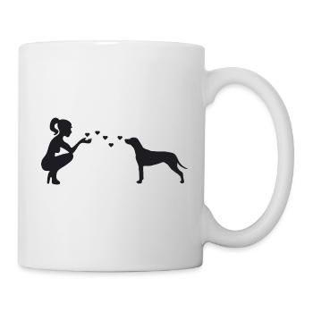 Rhodesian Ridgeback mit Frau - Tasse - Weiß - Rechts