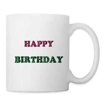 JOYEUX ANNIVERSAIRE. HAPPY BIRTHDAY. ANNIVERSAIRE. - Mug blanc - blanc - Droite