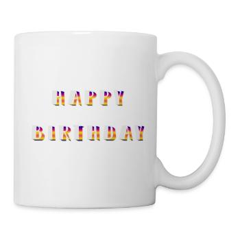 JOYEUX ANNIVERSAIRE. HAPPY BIRTHDAY. ANNIVERSAIRE. - Mug blanc - blanc - Droite