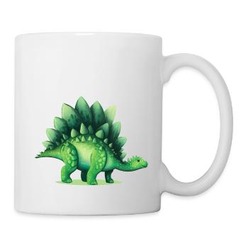 Dinosaurier Stegosaurus Grüne Echse Geschenk - Tasse - Weiß - Rechts