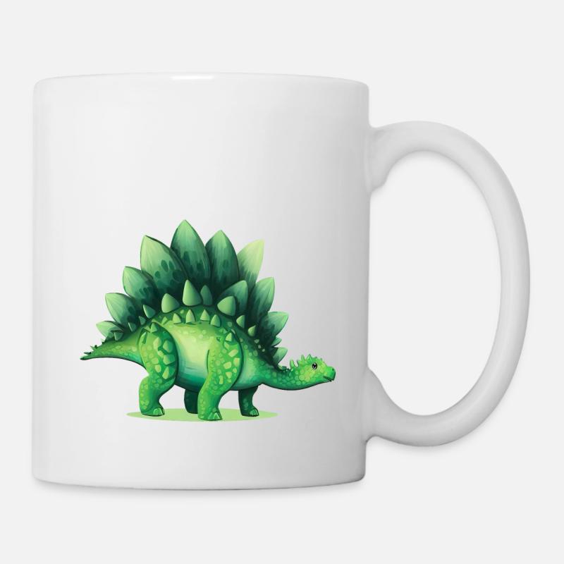 Dinosaurier Stegosaurus Grüne Echse Geschenk - Tasse - Weiß