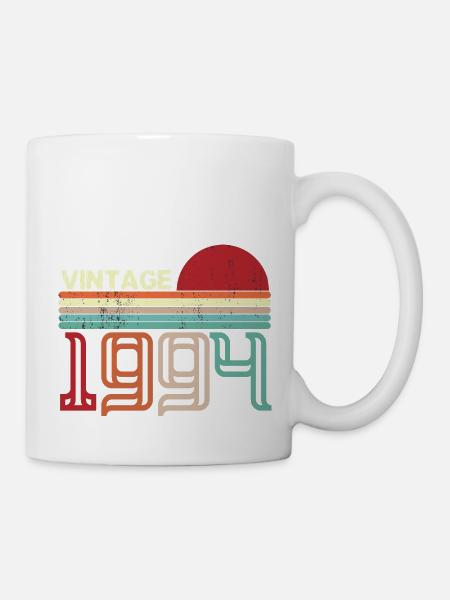 Vintage Birthday rétro sunset design - Mug blanc - blanc