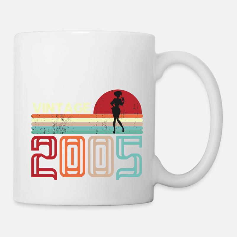 Vintage 2005 Anniversaire rétro sunset design - Mug blanc - blanc