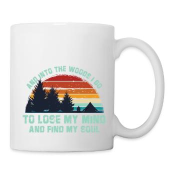 Wald Zitat Retro - Und in den Wald gehe ich - Tasse - Weiß - Rechts