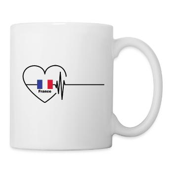 France Battement de Cœur Drapeau Français Fierté - Mug blanc - blanc - Droite